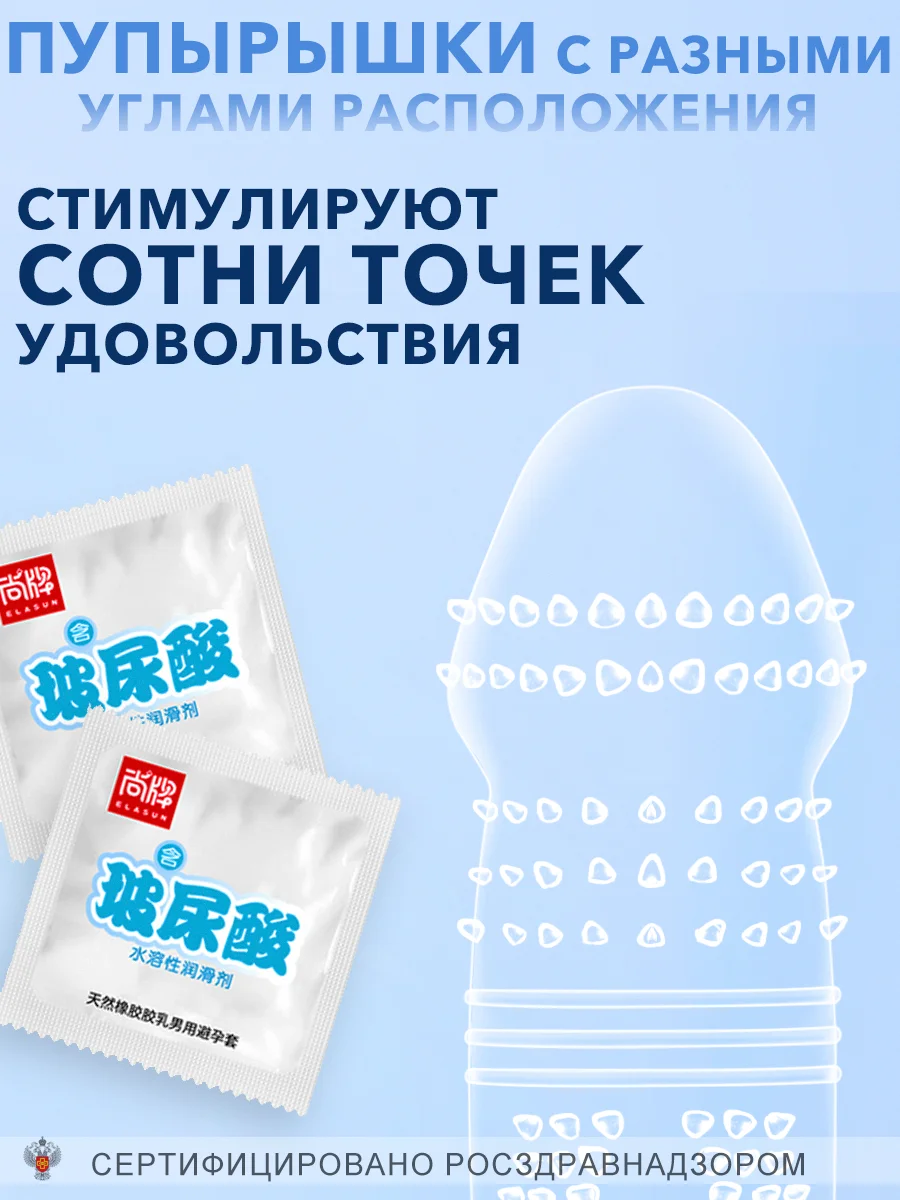 Презервативы ELASUN ультратонкие с усиками, 10 шт, 18+