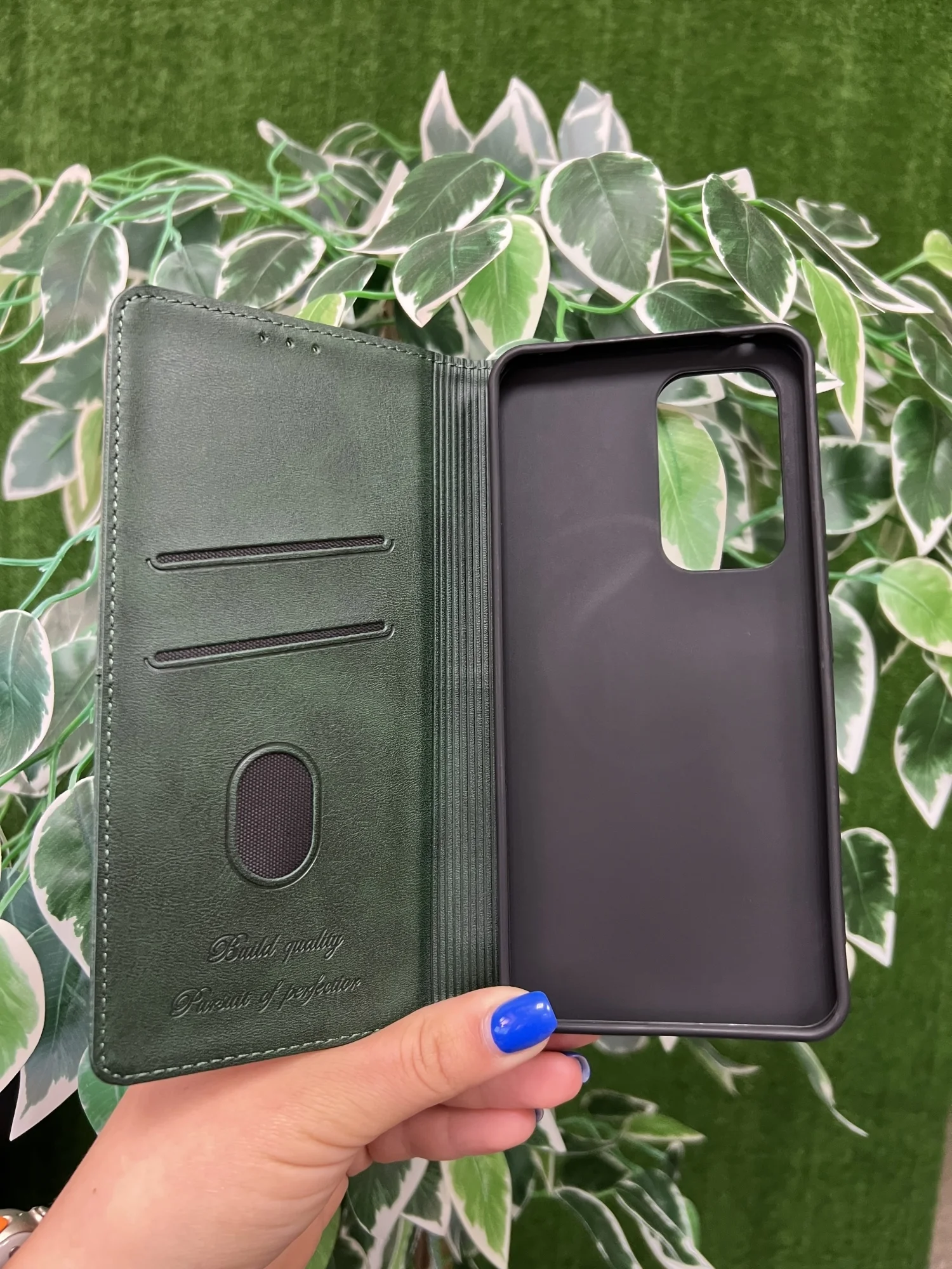 Тёмно-зелёный чехол книжка elitcase для Vivo V30 Lite 4G / Виво В30 Лайт 4G