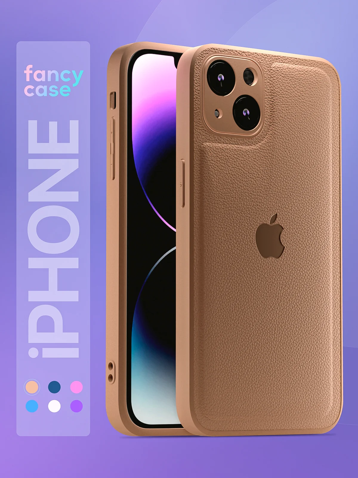 Синий кожаный чехол на Айфон iPhone 11, 12, 13, 14, 15, 11 Pro Max, 13 Pro Max, 14 Pro Max