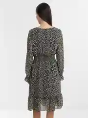 Угольный легкое шифоновое платье с цветочным принтом