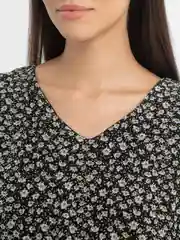 Угольный легкое шифоновое платье с цветочным принтом