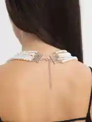 Молочный колье женское, многослойное, ожерелье жемчужное