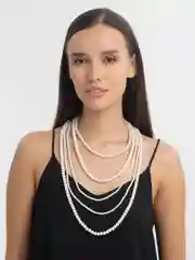 Молочный колье женское, многослойное, ожерелье жемчужное
