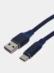 Темно-синий кабель с быстрой зарядкой Type-C, iPhone, 3A Avimax, USB3.0, хомут на липучке