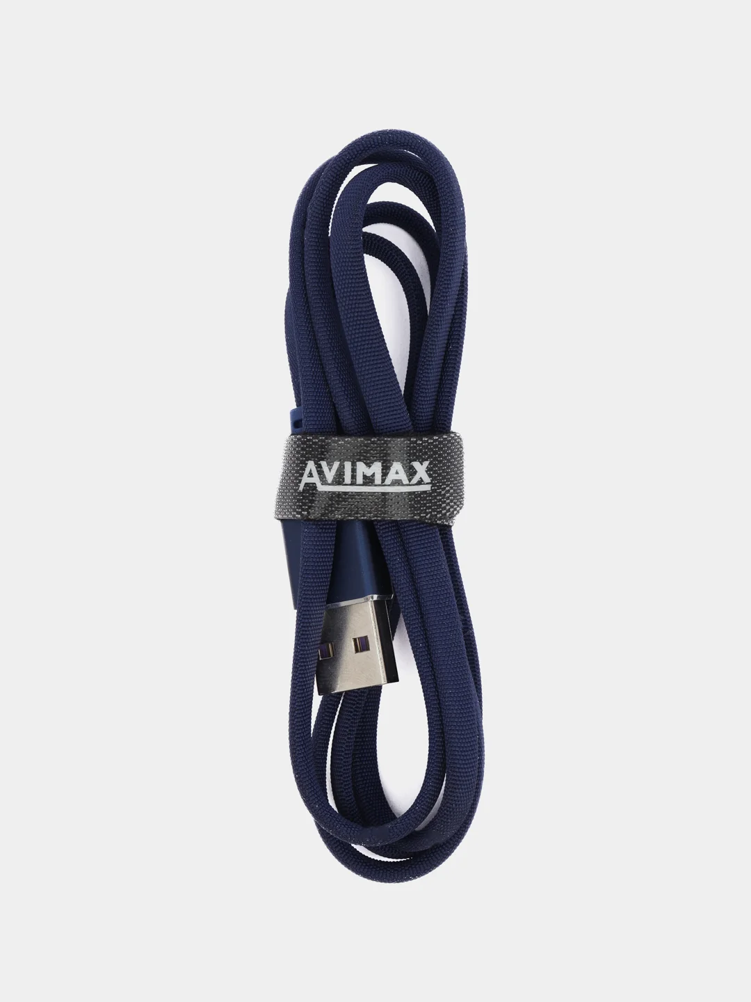 Темно-синий кабель с быстрой зарядкой Type-C, iPhone, 3A Avimax, USB3.0, хомут на липучке