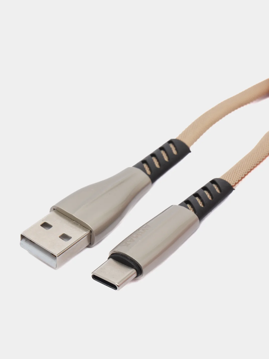 Хаки кабель с быстрой зарядкой Type-C, iPhone, 3A Avimax, USB3.0, хомут на липучке