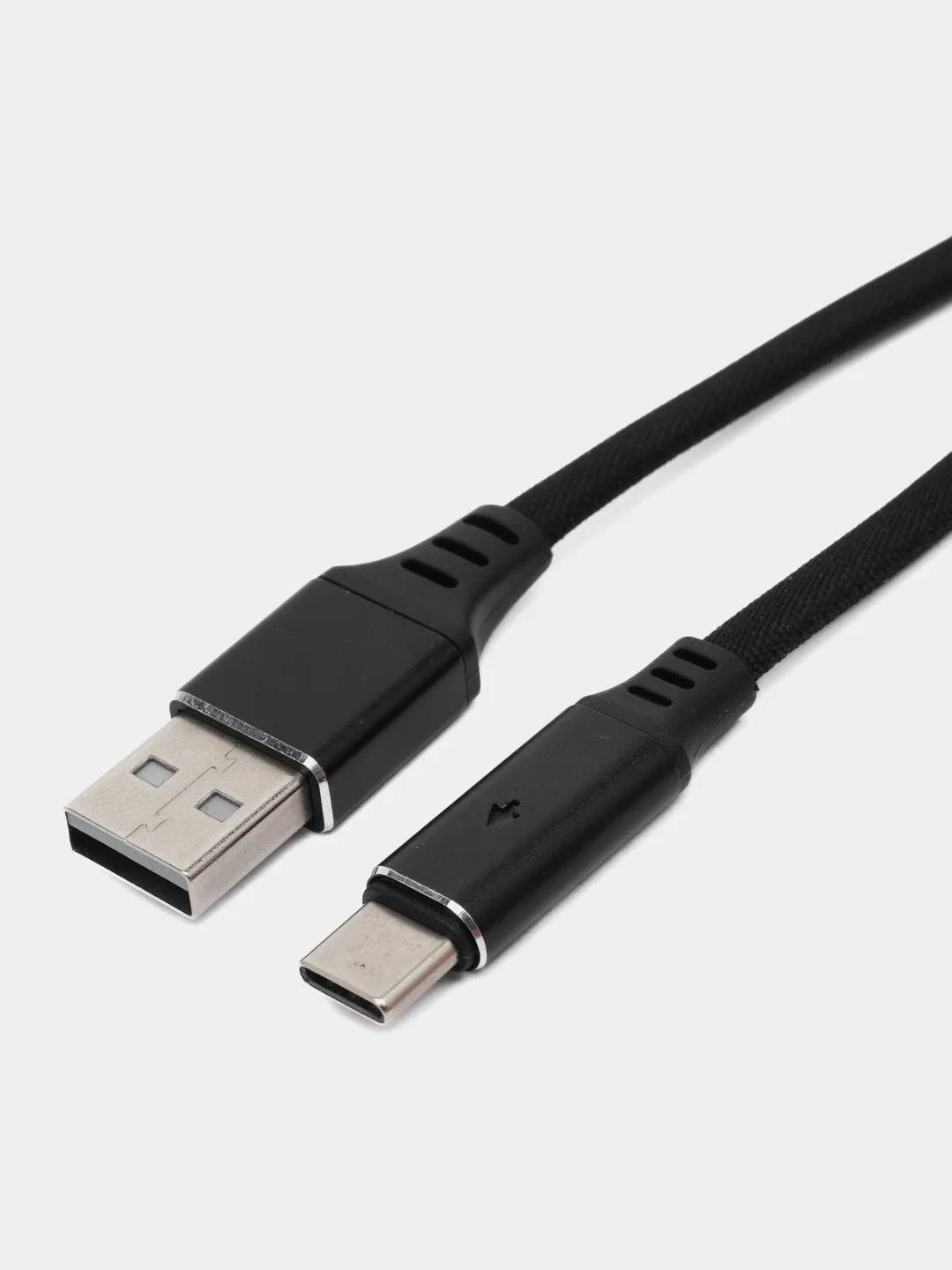 Черный кабель с быстрой зарядкой Type-C, iPhone, 3A Avimax, USB3.0, хомут на липучке