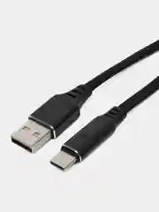 Черный кабель с быстрой зарядкой Type-C, iPhone, 3A Avimax, USB3.0, хомут на липучке