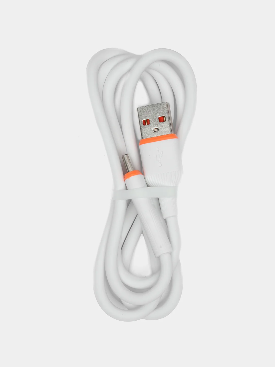 Белый кабель с быстрой зарядкой Type-C, iPhone, 3A Avimax, USB3.0, хомут на липучке