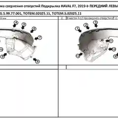 Черный подкрылок для HAVAL F7/F7x 2019 - / Хавал Ф7