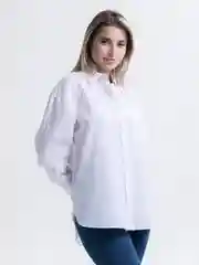 Белый женская базовая рубашка, оверсайз