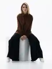 Белый женская базовая рубашка, оверсайз