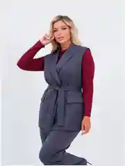 Хром костюм классический двойка жилетка с брюками, большие размеры