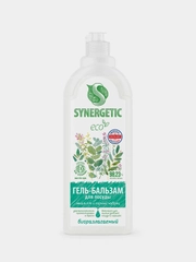 Гель-бальзам для мытья посуды и детских игрушек SYNERGETIC "Эвкалипт и горный чабрец", 1 л