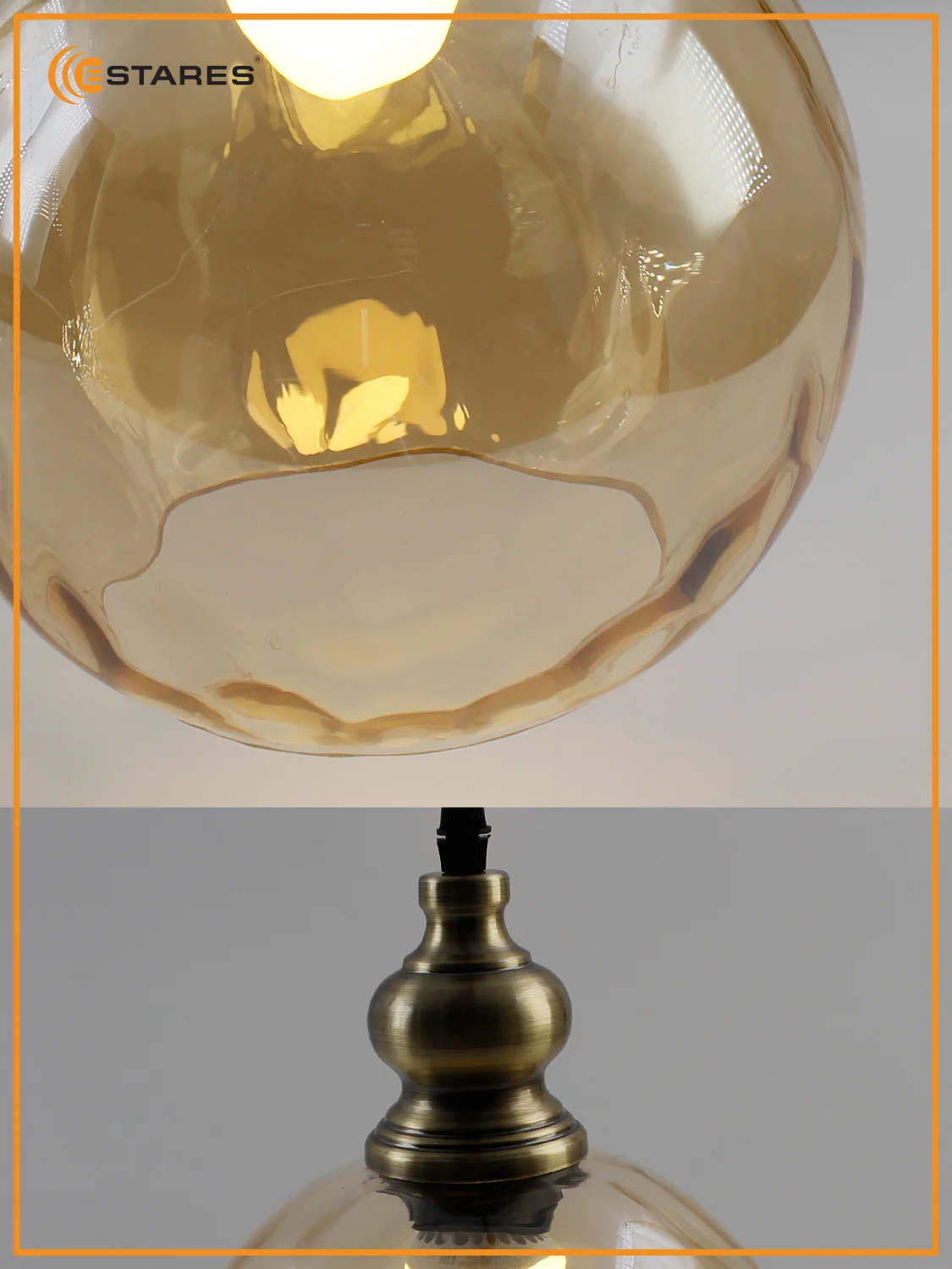 Люстра  потолочная  Estares ZAR one R 1xE27-200x1050-BLACK/GOLD/CLEAR-220-IP20