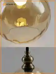 Люстра  потолочная  Estares ZAR one R 1xE27-200x1050-BLACK/GOLD/CLEAR-220-IP20