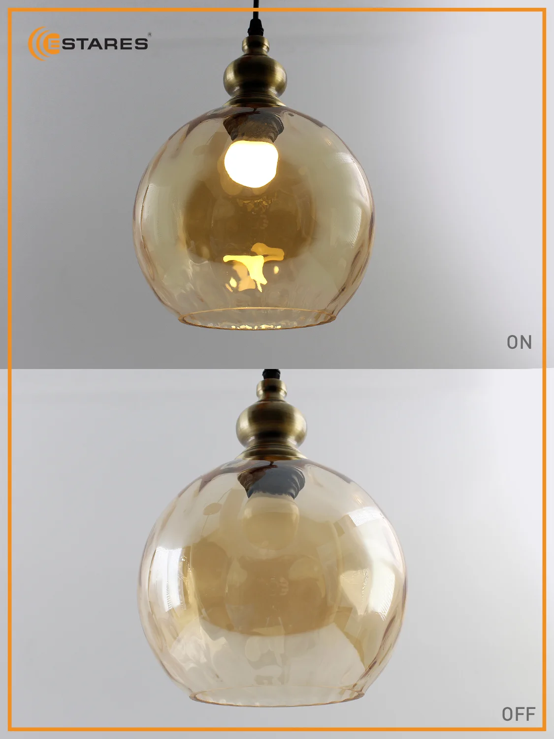 Люстра  потолочная  Estares ZAR one R 1xE27-200x1050-BLACK/GOLD/CLEAR-220-IP20