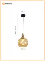 Люстра  потолочная  Estares ZAR one R 1xE27-200x1050-BLACK/GOLD/CLEAR-220-IP20