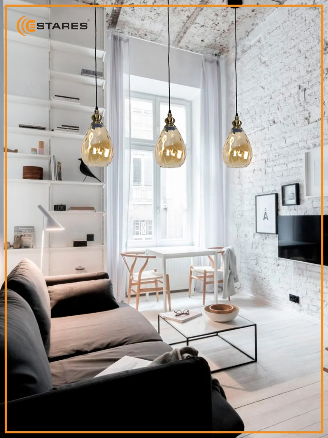 Люстра  потолочная  Estares ZAR one OV 1xE27-160x1080-BLACK/GOLD/CLEAR-220-IP20