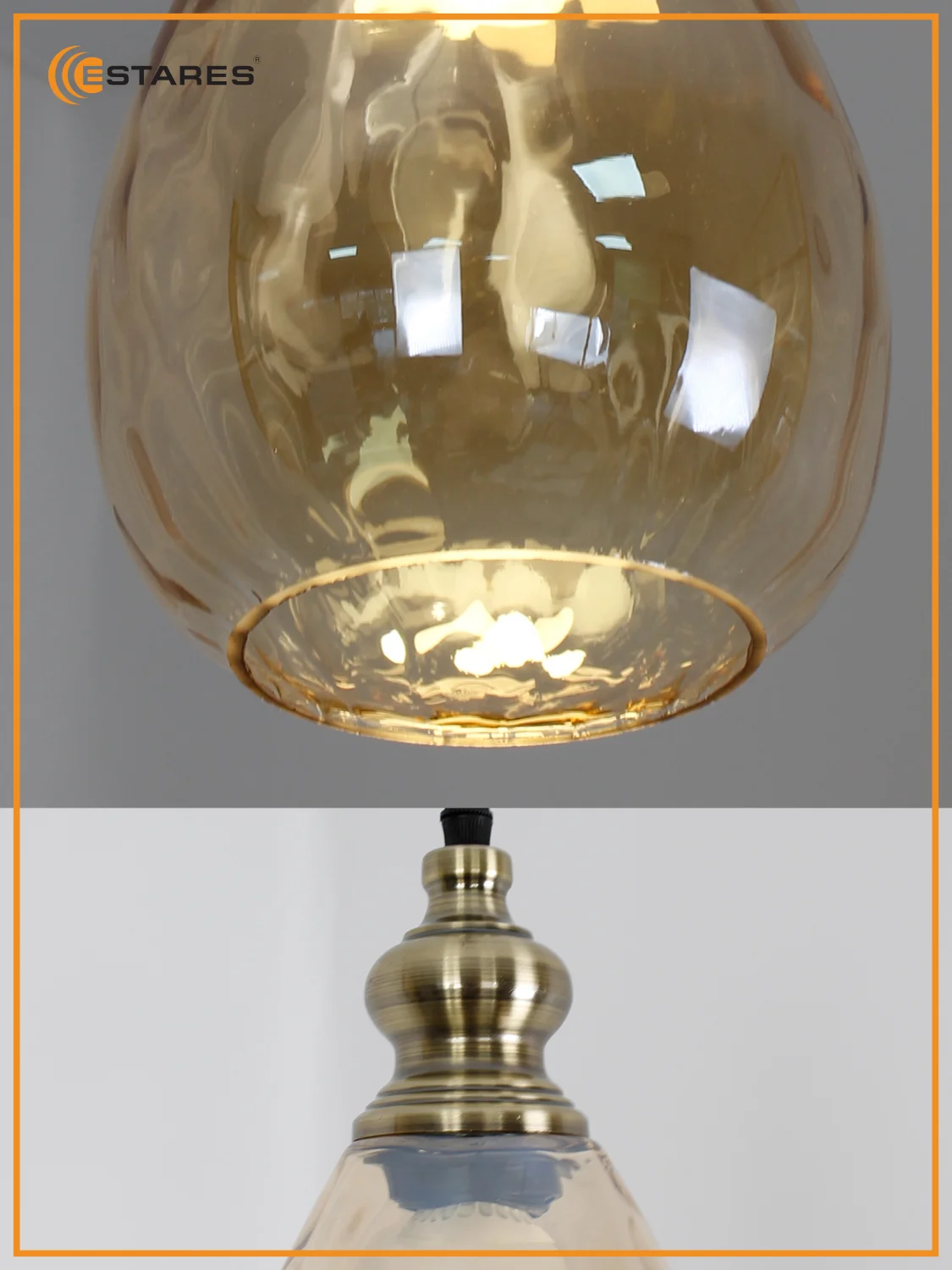 Люстра  потолочная  Estares ZAR one OV 1xE27-160x1080-BLACK/GOLD/CLEAR-220-IP20