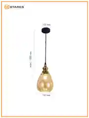 Люстра  потолочная  Estares ZAR one OV 1xE27-160x1080-BLACK/GOLD/CLEAR-220-IP20