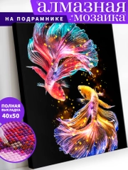 Рыбки Инь-Ян Алмазная мозаика на подрамнике 40х50 "Art on Canvas"