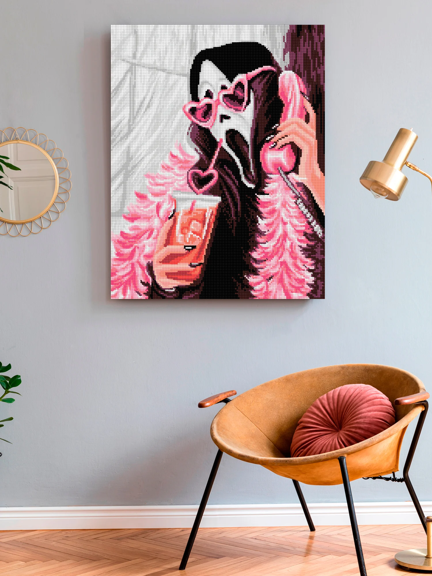 "Крик в боа. Фильм" алмазная мозаика на подрамнике, 40 х 50, "Art on Canvas"