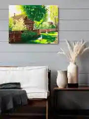 Гуси в деревне Алмазная мозаика на подрамнике 40 х 50, "Art on Canvas"