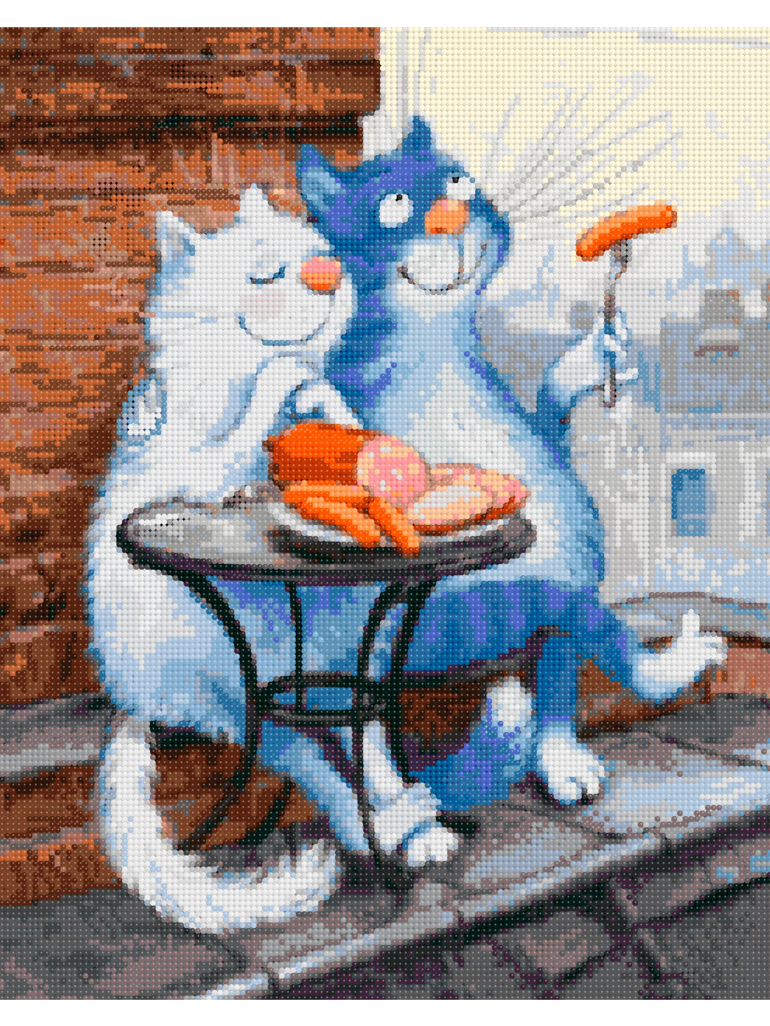 Кошачьи нежности алмазная мозаика на подрамнике 40 х 50 "Art on Canvas"