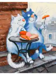 Кошачьи нежности алмазная мозаика на подрамнике 40 х 50 "Art on Canvas"