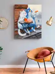 Кошачьи нежности алмазная мозаика на подрамнике 40 х 50 "Art on Canvas"
