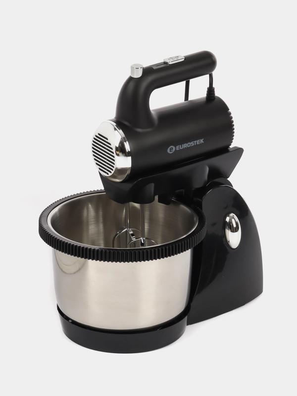 Миксер Eurostek EHM-365 350 Вт (стационарный) чаша 2,5л, 5 скоростей (серебро/черный)
