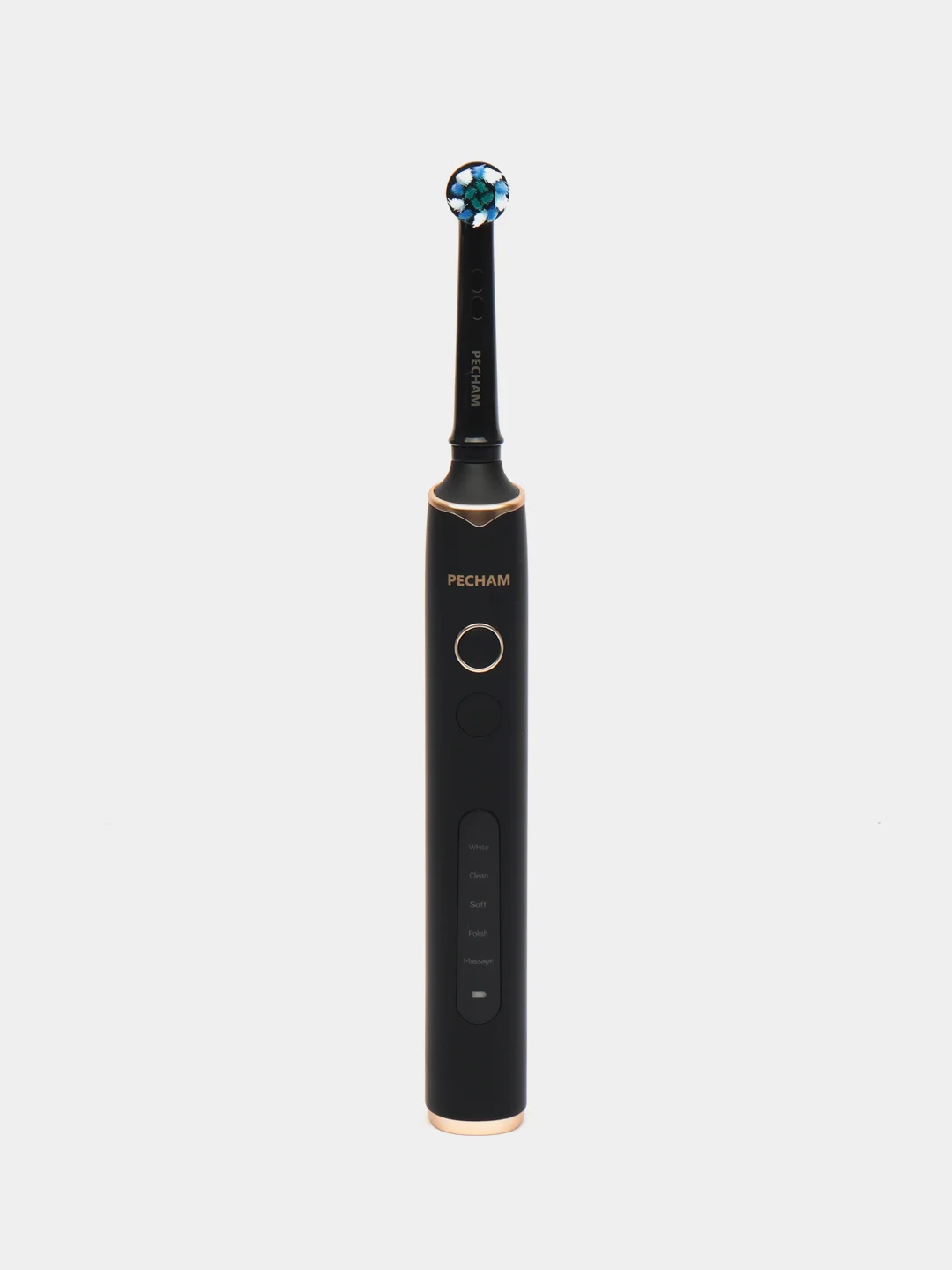 Черный электрическая зубная щётка PECHAM Oral Care, 5 режимов, 4 насадки, отбеливающая