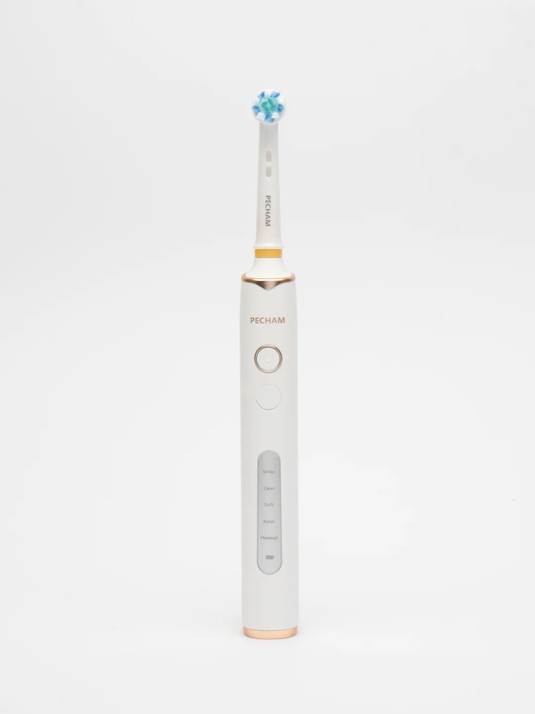 Белый электрическая зубная щётка PECHAM Oral Care, 5 режимов, 4 насадки, отбеливающая