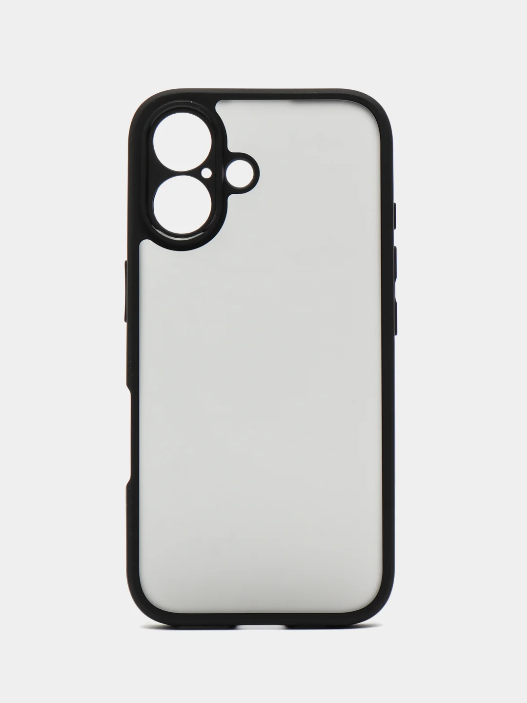 Черный чехол для Apple iPhone 16 пластиковый с силиконом Rosco противоударный с защитой камер