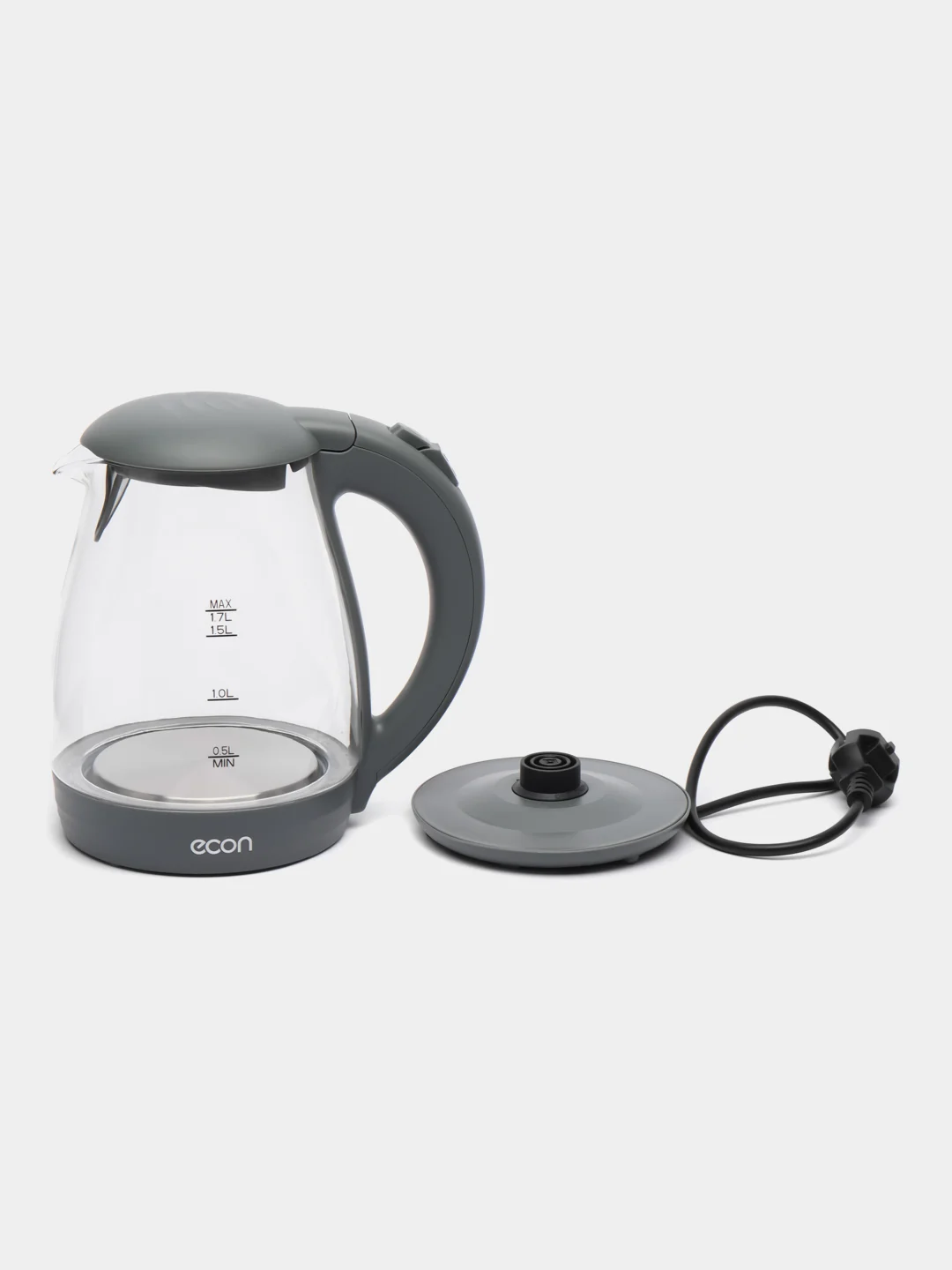 Чайник ECON ECO-1739KE Graphite (стекло) 1,7 л (черный) 2200 Вт