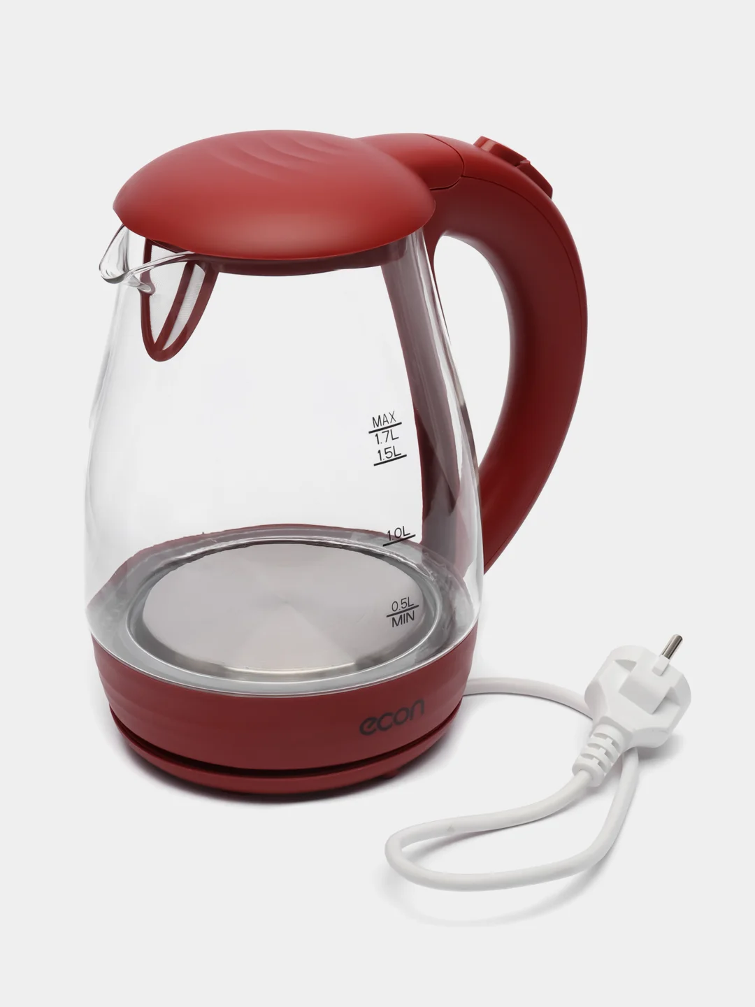 Чайник ECON ECO-1739KE ruby (стекло) 1,7 л (красный) 2200 Вт