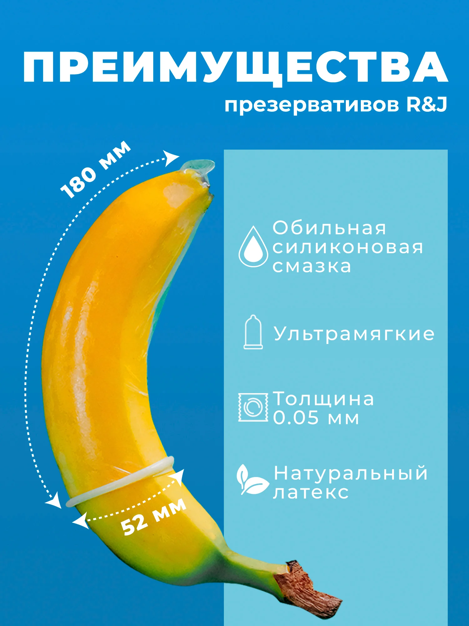 Голубой презервативы R and J из натурального латекса, 10 шт