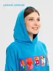 Голубой спортивный костюм женский повседневный, оверсайз, большой размер