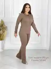 Голубой костюм женский брючный, лапша, большие размеры