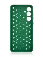 Тёмно-зелёный чехол "Соты" для Samsung Galaxy A55 5G силиконовый ROSCO матовый с бортиком- защитой камер