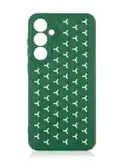 Тёмно-зелёный чехол "Соты" для Samsung Galaxy A55 5G силиконовый ROSCO матовый с бортиком- защитой камер