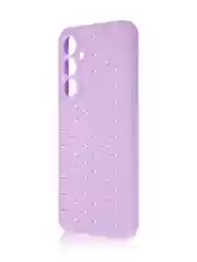 Лавандовый чехол "Соты" для Samsung Galaxy A35 5G силиконовый ROSCO матовый с бортиком- защитой камер