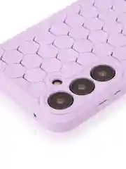 Лавандовый чехол "Соты" для Samsung Galaxy A35 5G силиконовый ROSCO матовый с бортиком- защитой камер