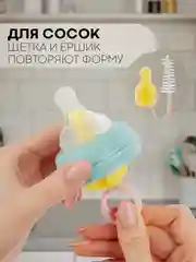 Оранжевый набор ершиков Картофан, щетки для чистки детских бутылочек, сосок, трубочек поильника