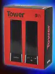 Колонки Perfeo Tower 2.0, мощность 2 х 2,5 Вт, USB, чёрные