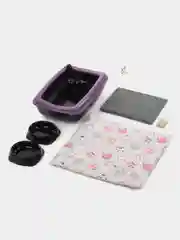 Фуксия набор для кошек и котят: лежанка, когтеточка, лоток, миска, совок, кошачья мята