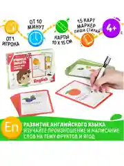 Зеленый развивающий набор пиши-стирай Учимся писать. Многоразовая пропись