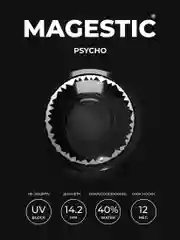 Цветные линзы для глаз Magestic Halloween, Psycho, черные, 1 пара, 12 месяцев, 0.00