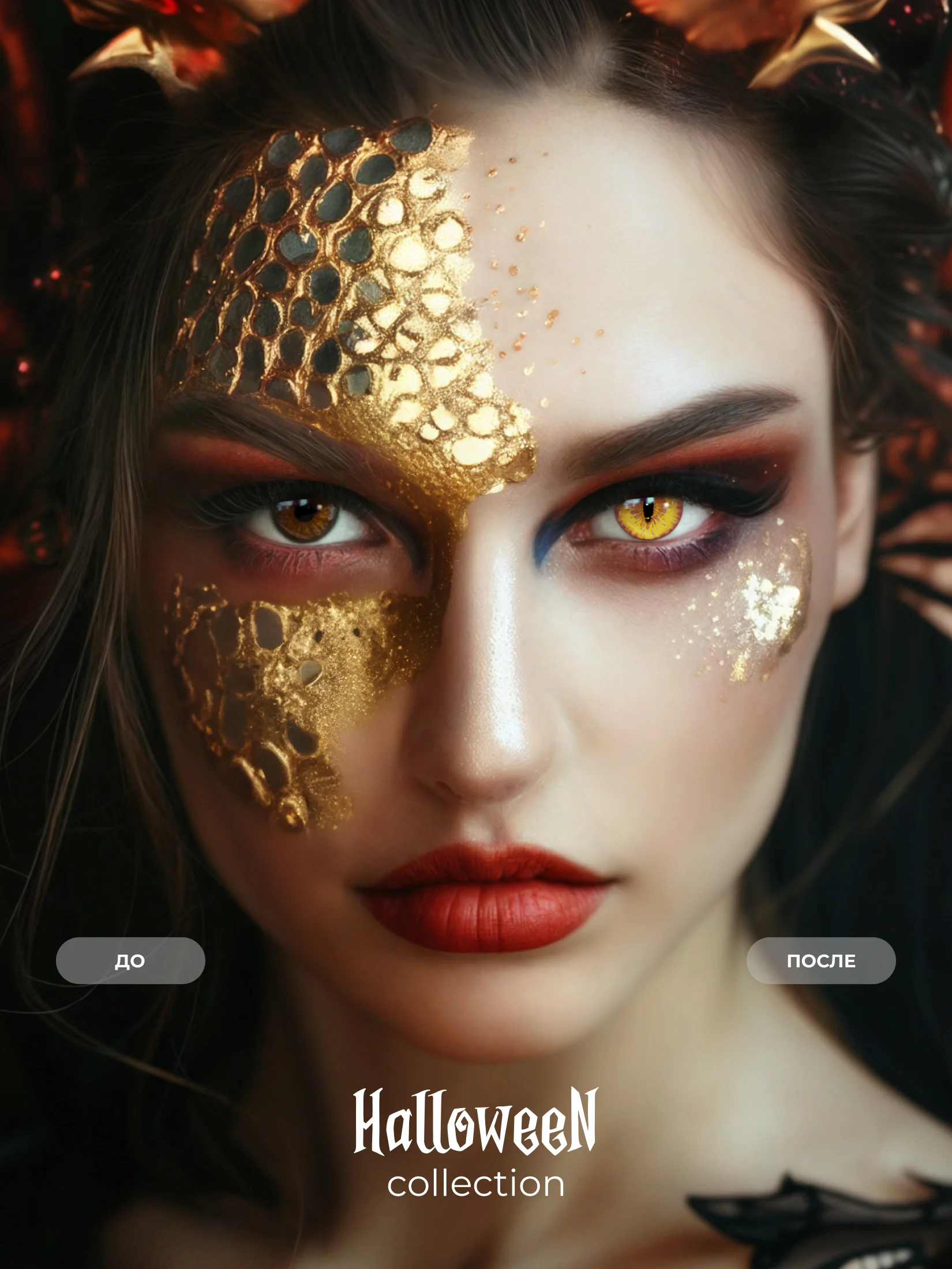 Цветные линзы для глаз Magestic Halloween, Dracarys, желтые 1 пара, 12 месяцев, 0.00